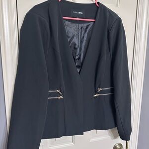 Fashion Nova Black Blazer with Zipper Accents